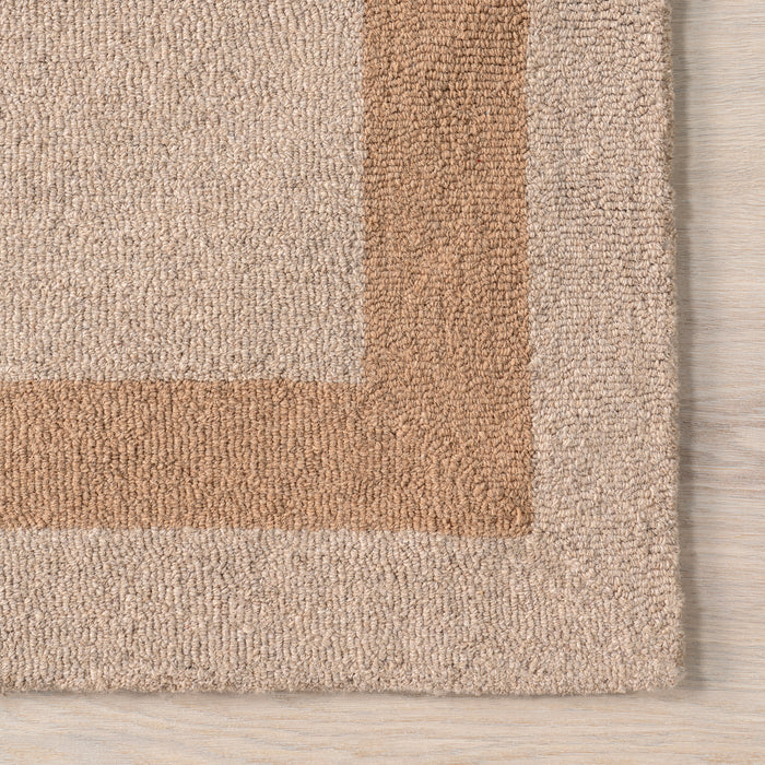 Gino Two-Tone Bordered Wool Area Rug