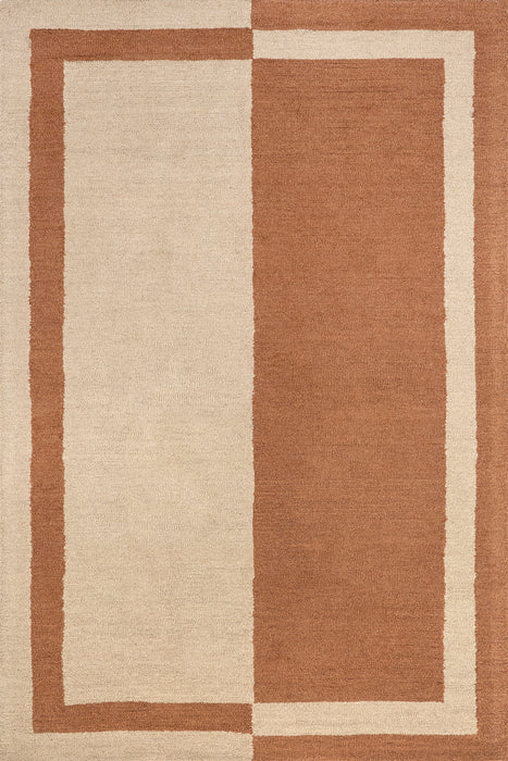 Gino Two-Tone Bordered Wool Area Rug