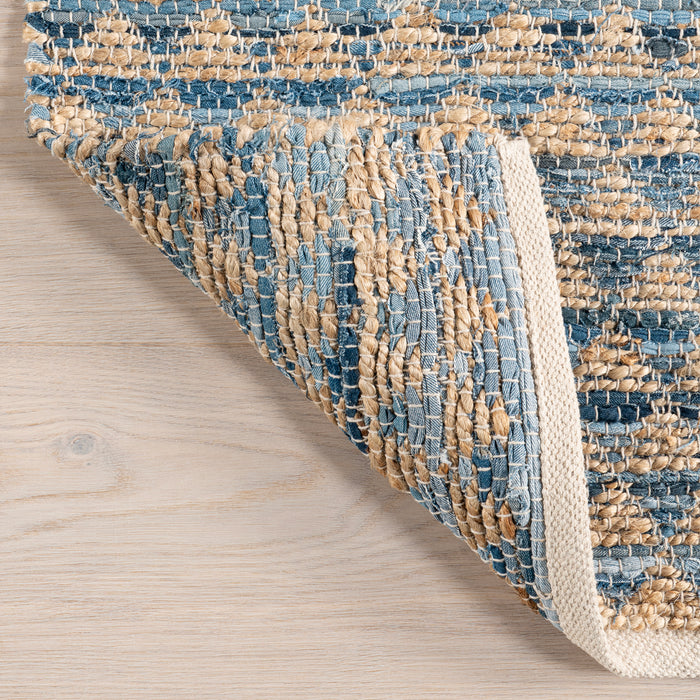 Home Conservatory Geometric Rag Handwoven Jute Area Rug