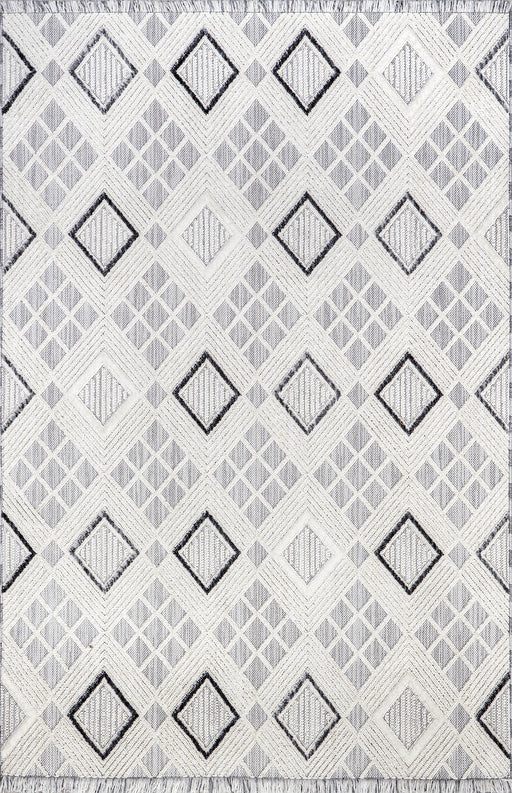 Madge Contemporary Tiled Fringe Area Rug