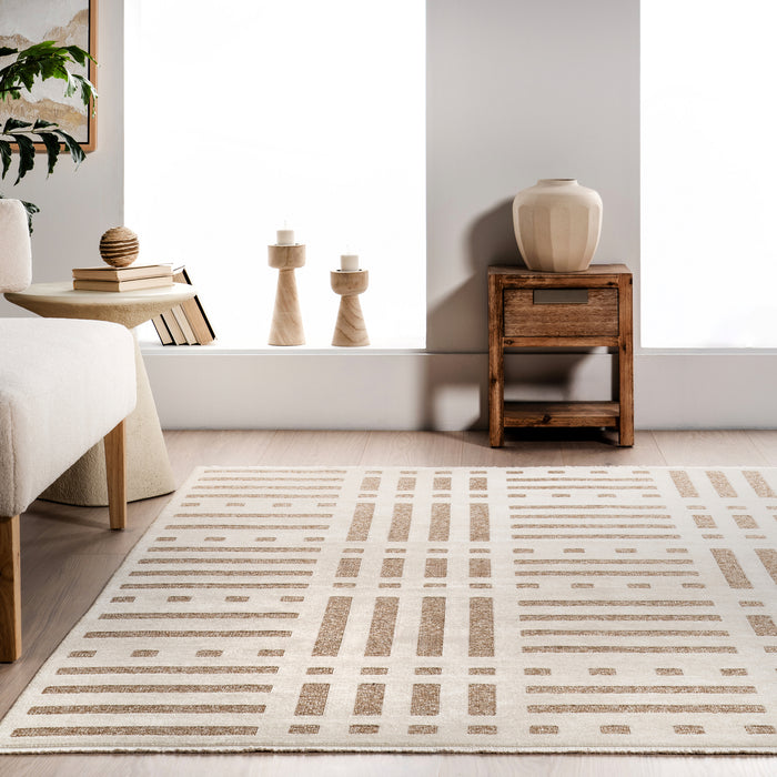 Mina Modern Stripes Reversible Machine Washable Area Rug