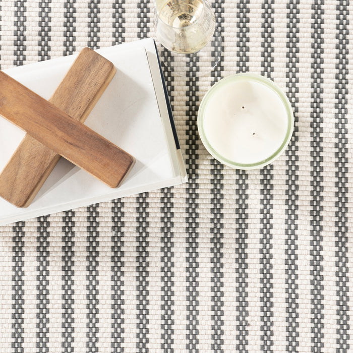 Home Conservatory Pinstripe Handwoven Indoor/Outdoor Area Rug