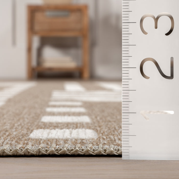 Mina Modern Stripes Reversible Machine Washable Area Rug