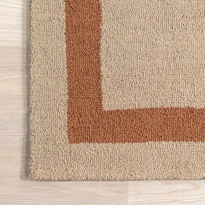 Gino Two-Tone Bordered Wool Area Rug