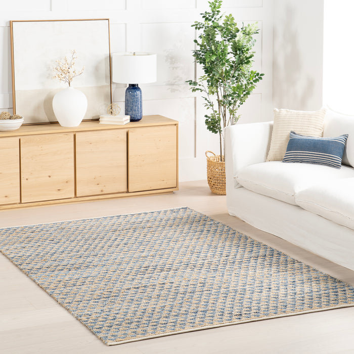 Home Conservatory Geometric Rag Handwoven Jute Area Rug