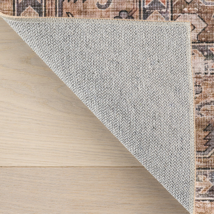 Rania SplashGuard Medallion Machine Washable Area Rug