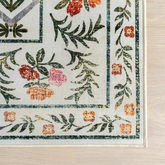 nuLOOM Erina Floral Washable Area Rug
