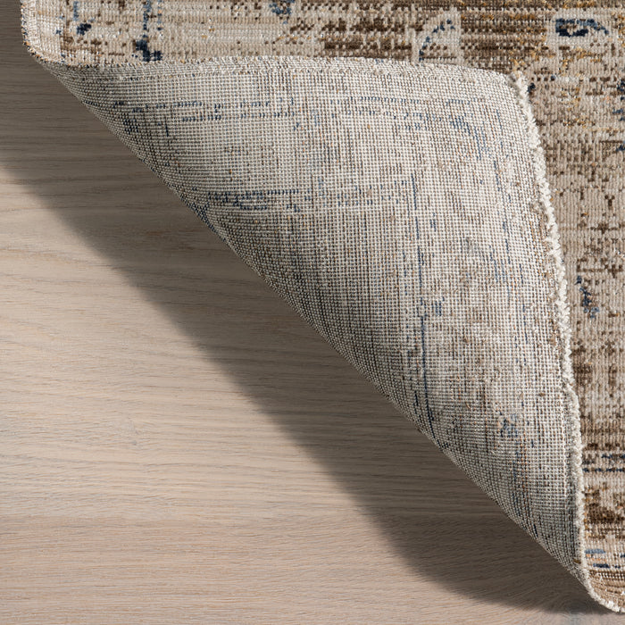 Zenni Vintage Floral Indoor/Outdoor Machine Washable Area Rug