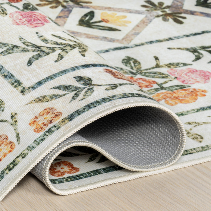 nuLOOM Erina Floral Washable Area Rug
