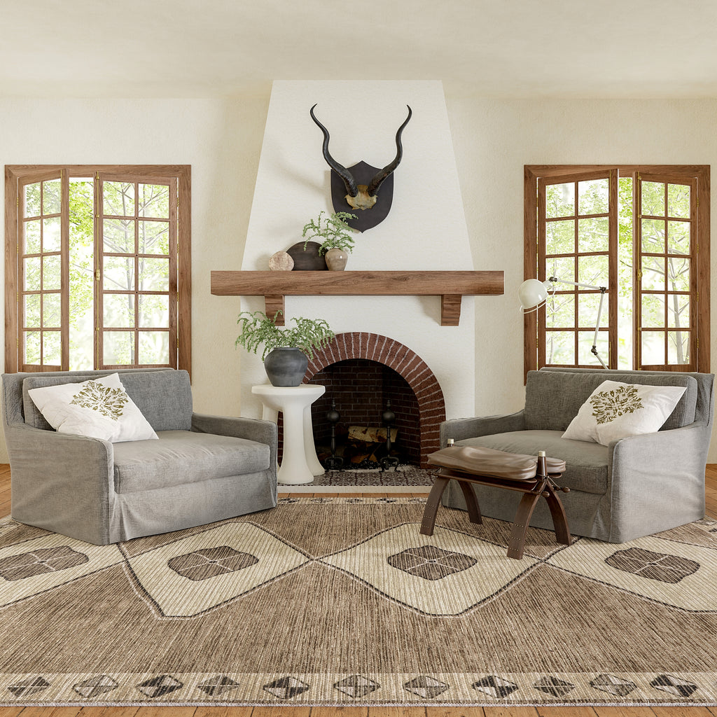 Fennel Diamond Machine Washable Area Rug — nuLOOM