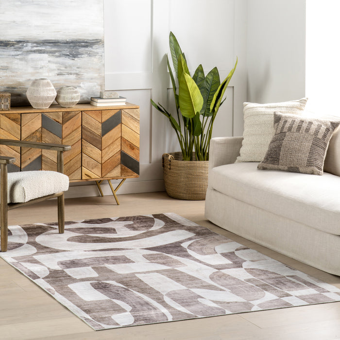 nuLOOM Waviel Abstract Washable Area Rug