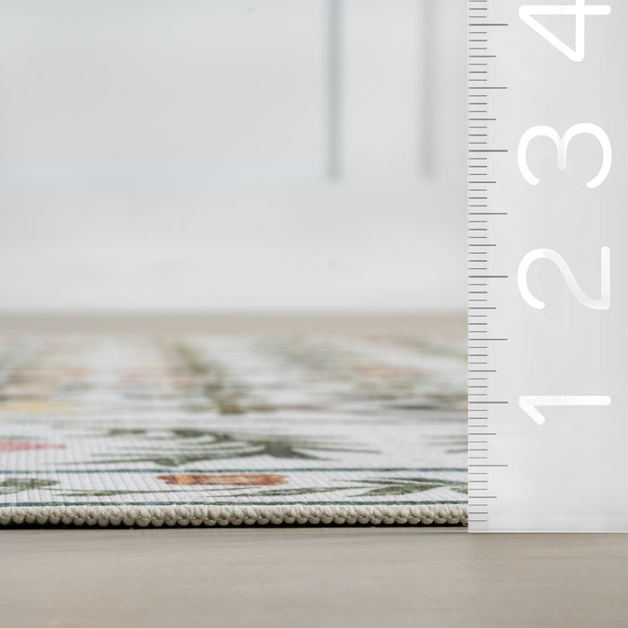 nuLOOM Erina Floral Washable Area Rug