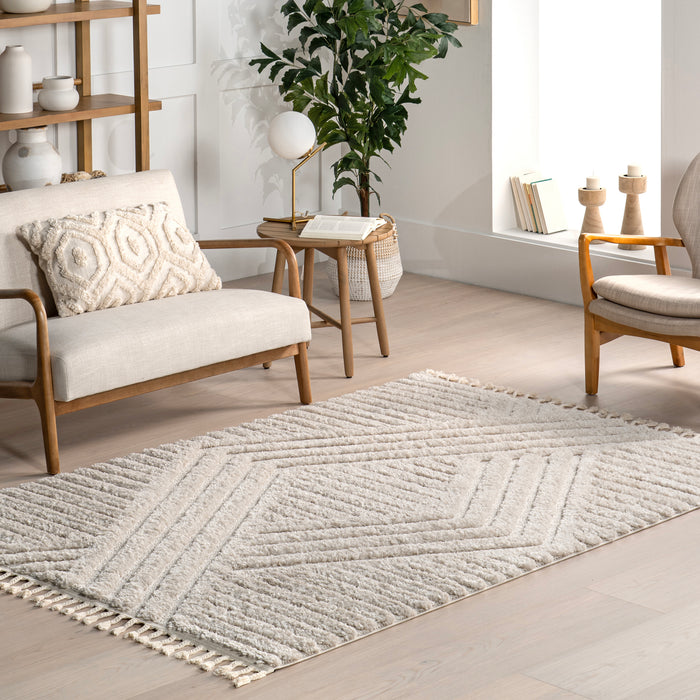 Nuloom Risette Geometric Shag Tassel ...
