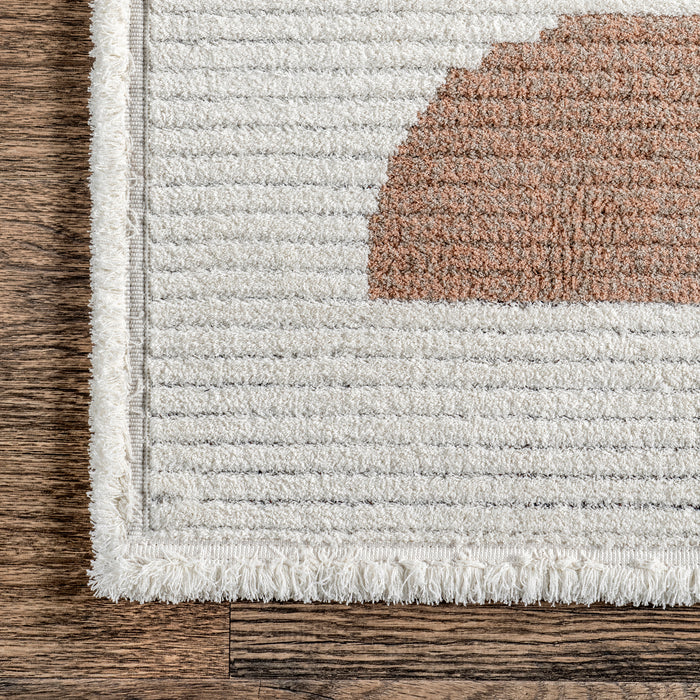 Leyla Half Colorful Circles Kids Area Rug