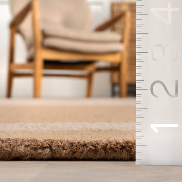 Gino Two-Tone Bordered Wool Area Rug