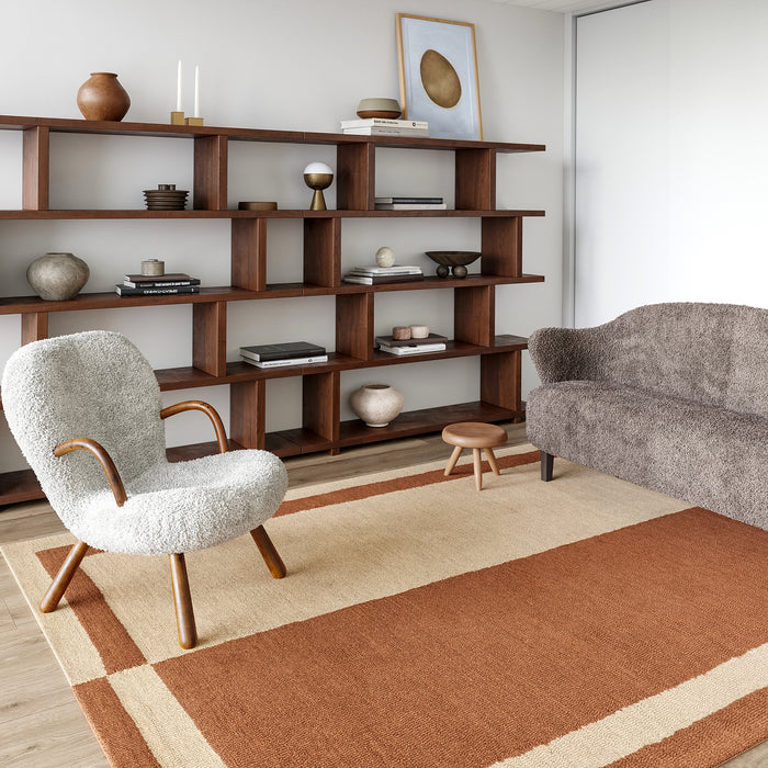 Gino Two-Tone Bordered Wool Area Rug