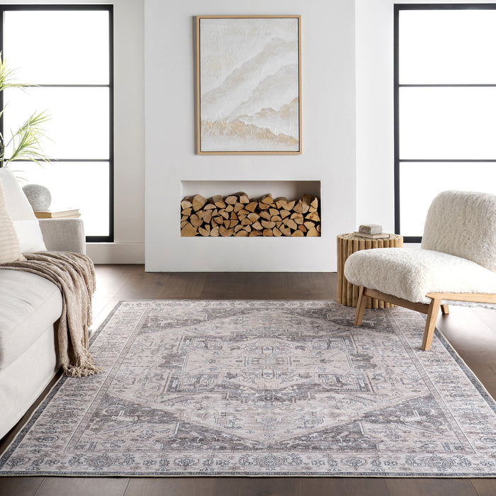 Vita SplashGuard Vintage Medallion Machine Washable Area Rug