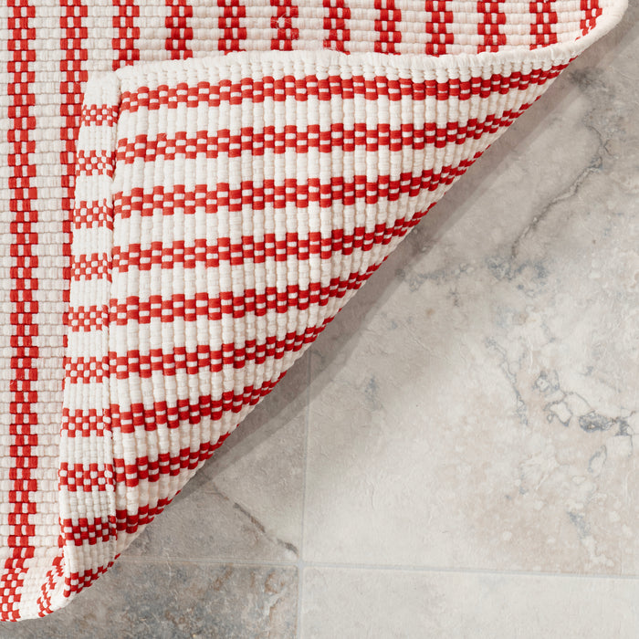 Home Conservatory Pinstripe Handwoven Indoor/Outdoor Area Rug