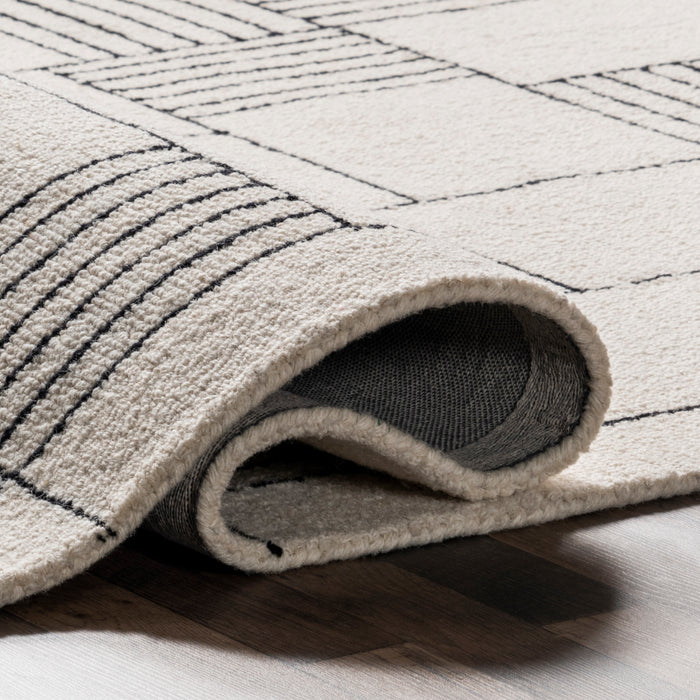 Danika Abstract Checkered Wool Area Rug