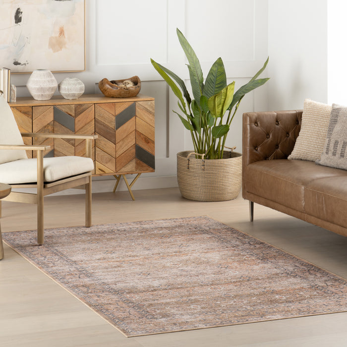 Rania SplashGuard Medallion Machine Washable Area Rug