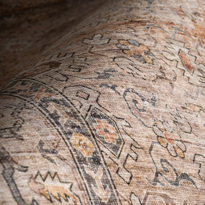 Rania SplashGuard Medallion Machine Washable Area Rug