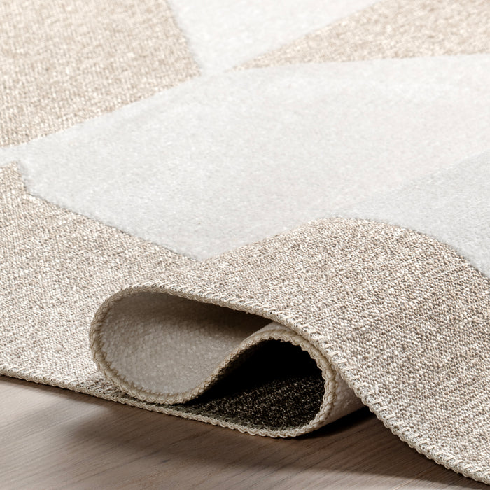 Nura Abstract Reversible Machine Washable Fringe Area Rug