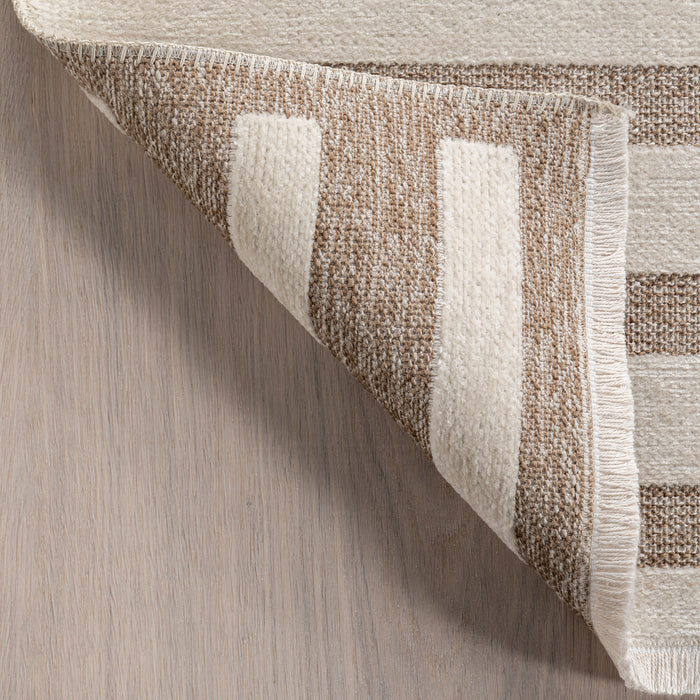 Mina Modern Stripes Reversible Machine Washable Area Rug