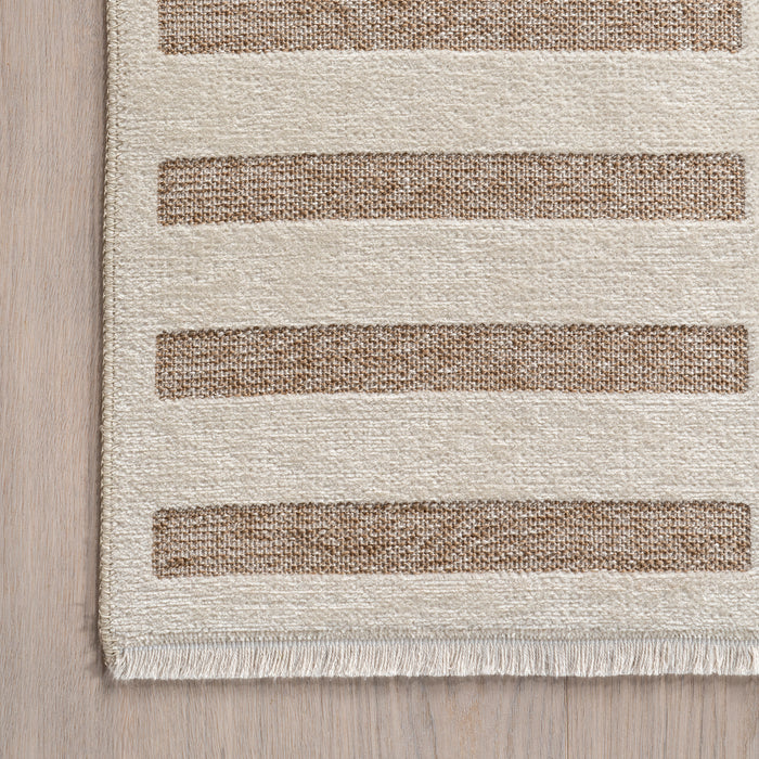 Mina Modern Stripes Reversible Machine Washable Area Rug