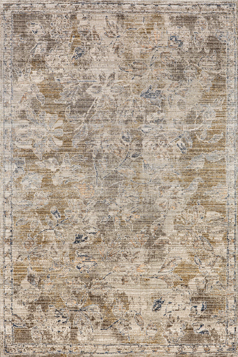 Zenni Vintage Floral Indoor/Outdoor Machine Washable Area Rug