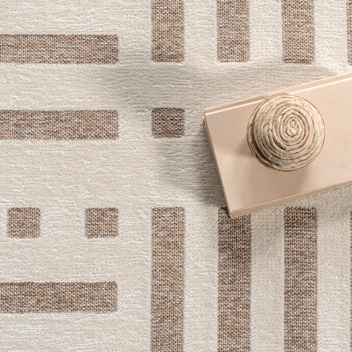 Mina Modern Stripes Reversible Machine Washable Area Rug