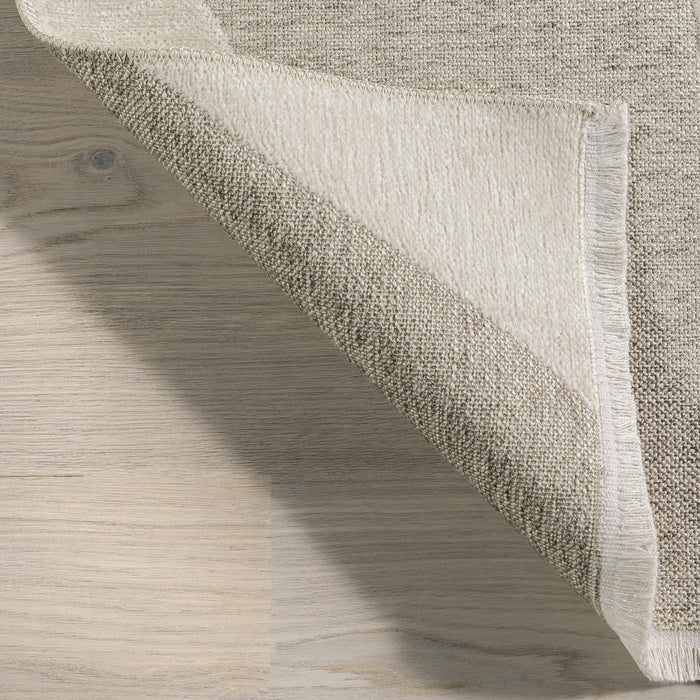 Cream Claude Abstract Fringed Reversible Machine Washable Area Rug