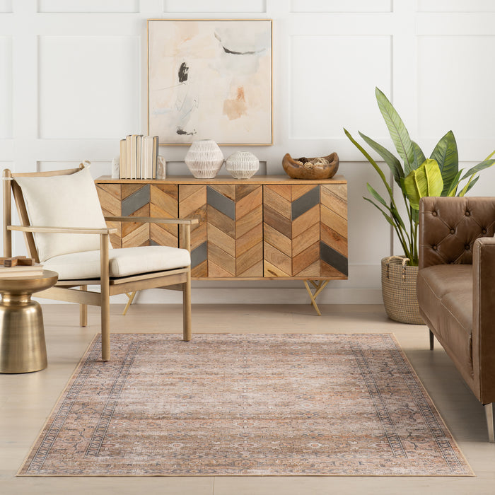 Rania SplashGuard Medallion Machine Washable Area Rug