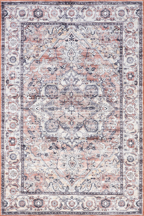 Joslyn SpinClean Traditional Floral Machine Washable Area Rug