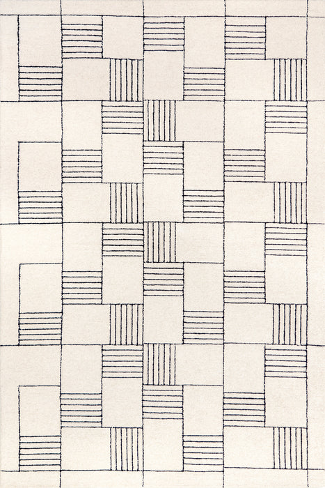 Danika Abstract Checkered Wool Area Rug
