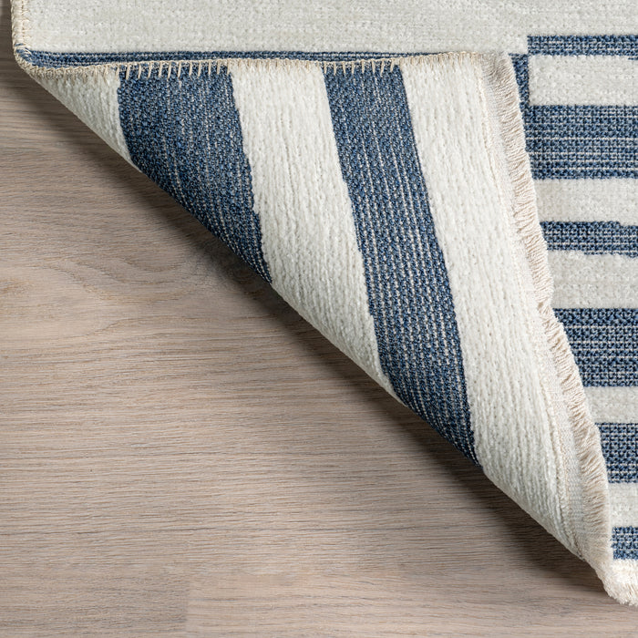 Kelcey Abstract Striped Machine Washable Area Rug