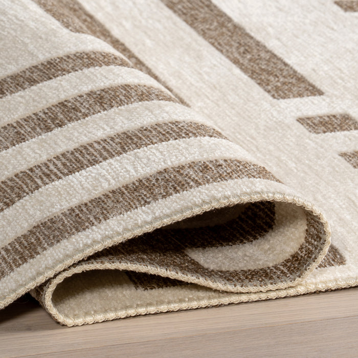 Mina Modern Stripes Reversible Machine Washable Area Rug
