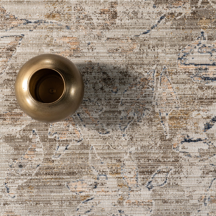 Zenni Vintage Floral Indoor/Outdoor Machine Washable Area Rug