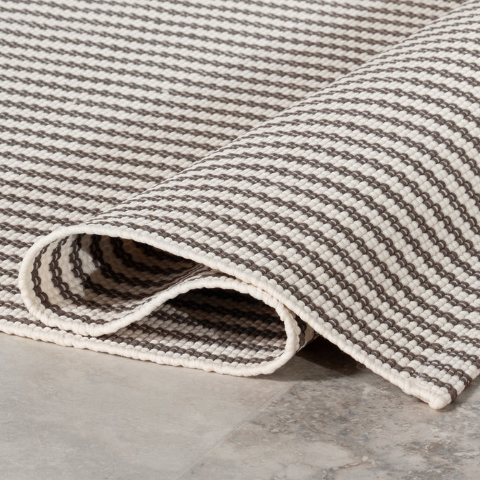 Home Conservatory Pinstripe Handwoven Indoor/Outdoor Area Rug