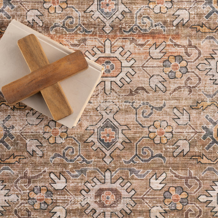 Rania SplashGuard Medallion Machine Washable Area Rug