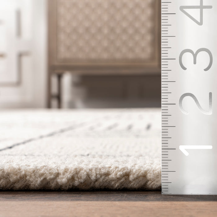 Danika Abstract Checkered Wool Area Rug