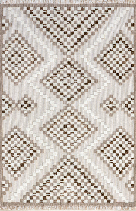 Marceline Colorful Modern Diamond Fringe Area Rug