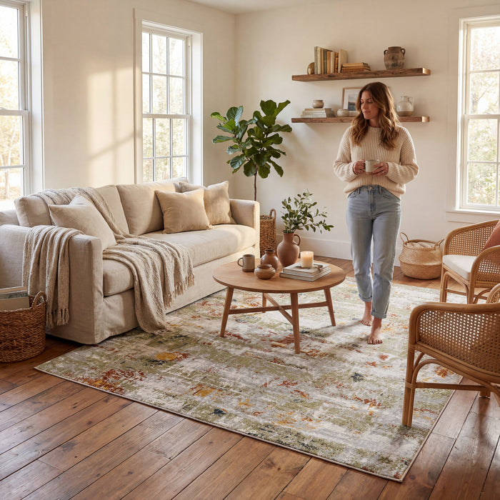 Aaliyah Casual Abstract Machine Washable Area Rug — nuLOOM