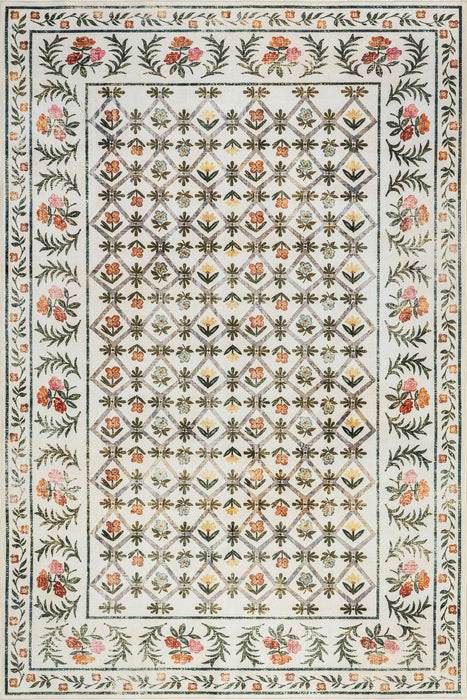 nuLOOM Erina Floral Washable Area Rug
