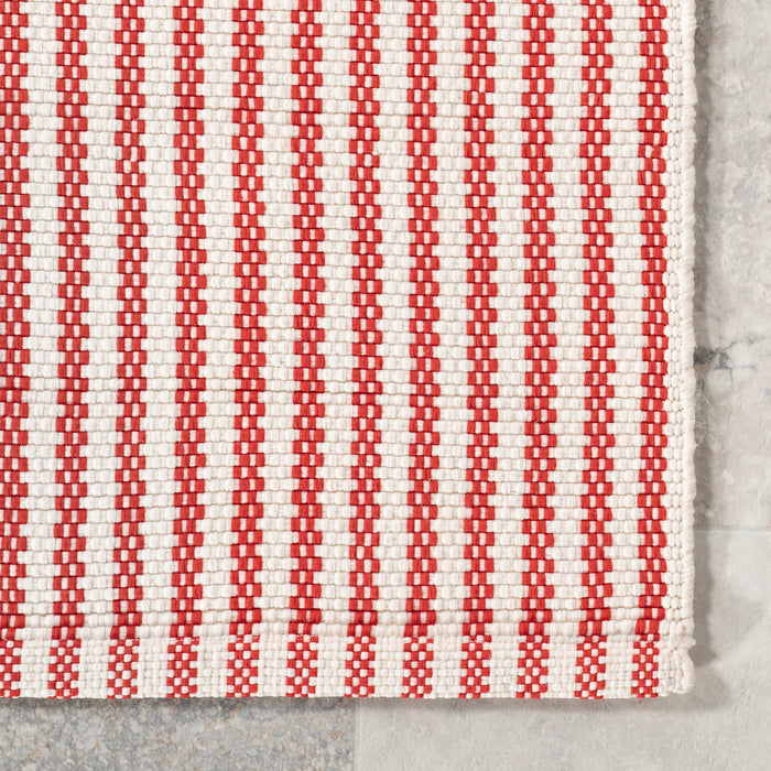 Home Conservatory Pinstripe Handwoven Indoor/Outdoor Area Rug