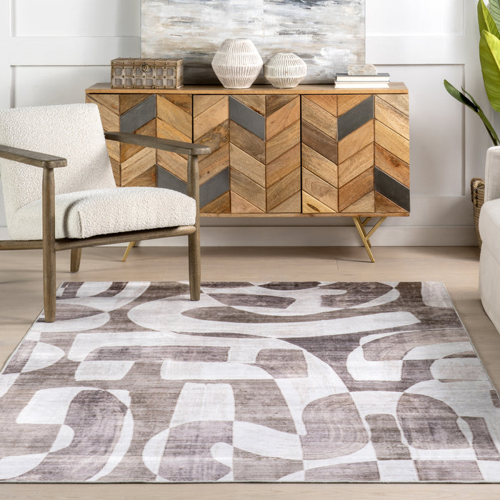 nuLOOM Waviel Abstract Washable Area Rug