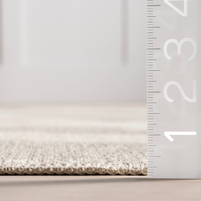 Cream Claude Abstract Fringed Reversible Machine Washable Area Rug