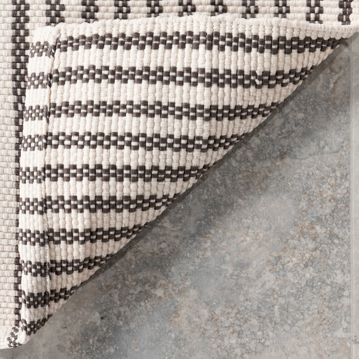 Home Conservatory Pinstripe Handwoven Indoor/Outdoor Area Rug