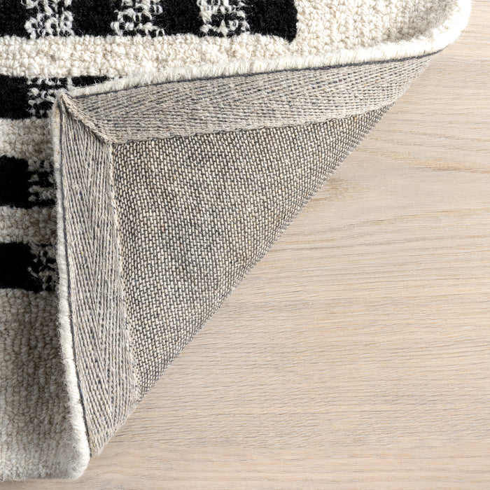 Adahlia Checkered Wool Area Rug