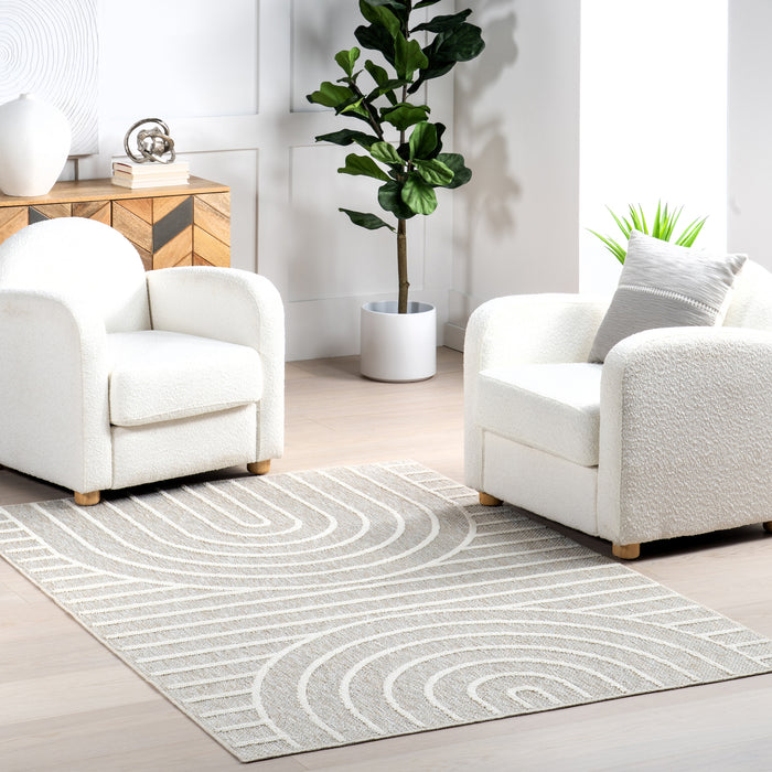 Hartlyn Modern Arches Machine Washable Area Rug