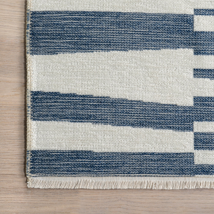 Kelcey Abstract Striped Machine Washable Area Rug
